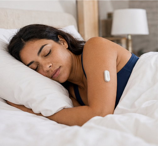 Persona usando el sensor SIBIONICS: durmiendo